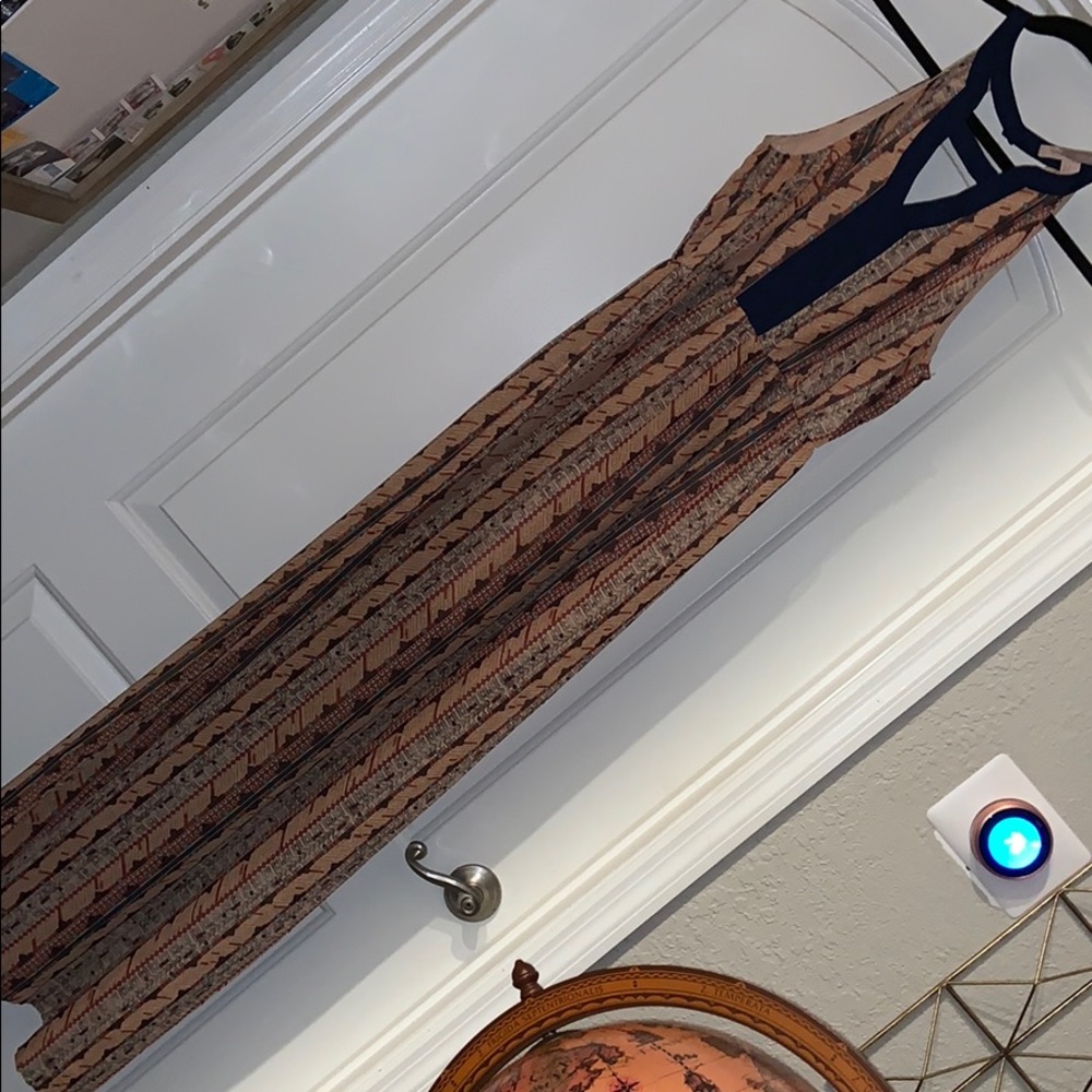 Tribal print halter maxi dress